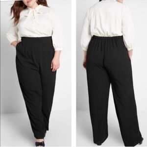 ModCloth Pretty Polished Twofer Jumpsuit Black Ivory Plus Size 4X
